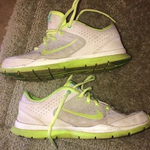 Nike training shoes, neon yellow, size 7